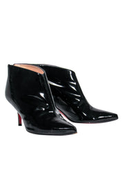 Current Boutique-Christian Louboutin - Black Patent Leather Kitten Heel Booties Sz 6