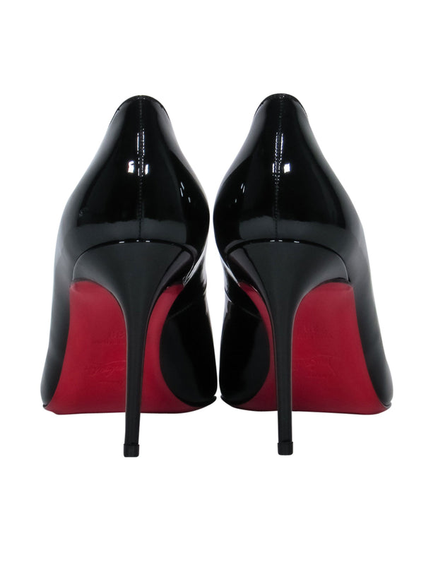 Current Boutique-Christian Louboutin - Black Patent Leather Round Toe Pumps Sz 8