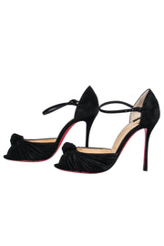 Current Boutique-Christian Louboutin - Black Suede Peep Toe Pump w/ Knot Sz 8