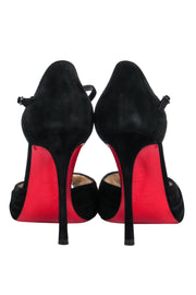 Current Boutique-Christian Louboutin - Black Suede Peep Toe Pump w/ Knot Sz 8