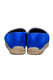 Current Boutique-Christian Louboutin - Bright Cobalt Satin Espadrille Flats Sz 6.5