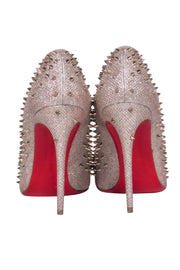 Current Boutique-Christian Louboutin - Champagne Escarpic Spike Pump Sz 10