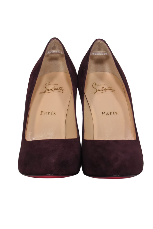 Current Boutique-Christian Louboutin - Deep Plum Suede "New Declic" Pumps Sz 7.5