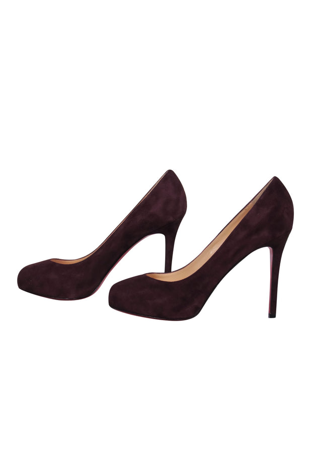 Current Boutique-Christian Louboutin - Deep Plum Suede "New Declic" Pumps Sz 7.5