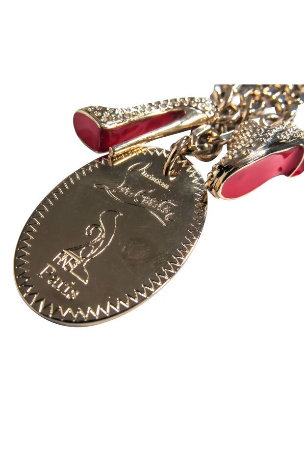 Current Boutique-Christian Louboutin - Golden Shoe Charm Limited Edition Keychain w/ Crystals