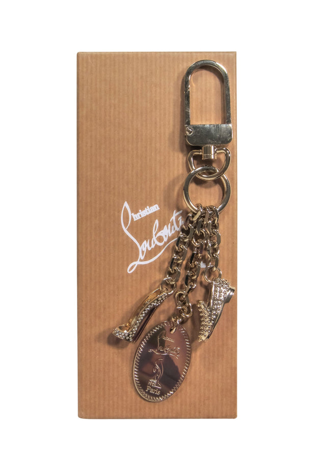 Current Boutique-Christian Louboutin - Golden Shoe Charm Limited Edition Keychain w/ Crystals