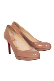 Current Boutique-Christian Louboutin - Nude Patent Leather Round Toe Heels Sz 6.5