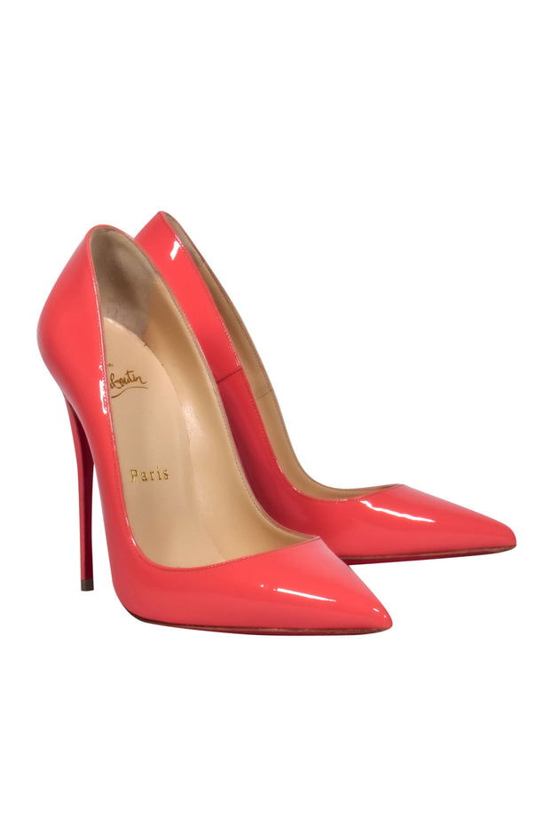 Current Boutique-Christian Louboutin - Pink Patent Leather Pointed Toe Stilettos Sz 6