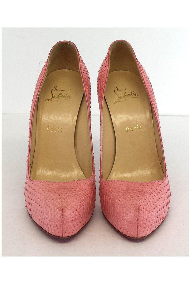 Current Boutique-Christian Louboutin - Pink Snakeskin Leather Pumps Sz 9.5