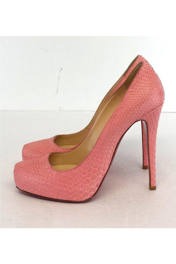 Current Boutique-Christian Louboutin - Pink Snakeskin Leather Pumps Sz 9.5