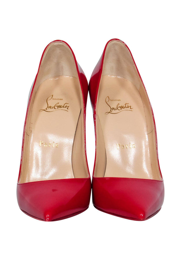 Current Boutique-Christian Louboutin - Red Patent Leather Pointed Toe Stilettos Sz 6.5