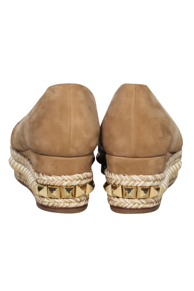 Current Boutique-Christian Louboutin - Tan Espadrilles w/ Gold-Toned Studs Sz 6