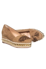 Current Boutique-Christian Louboutin - Tan Espadrilles w/ Gold-Toned Studs Sz 6