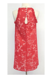 Current Boutique-Christopher Deane - Red Floral Print Lace Dress Sz XS