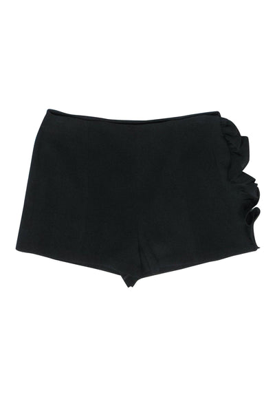 Current Boutique-Cinq a Sept - Black High-Waisted Shorts w/ Ruffles Sz 8