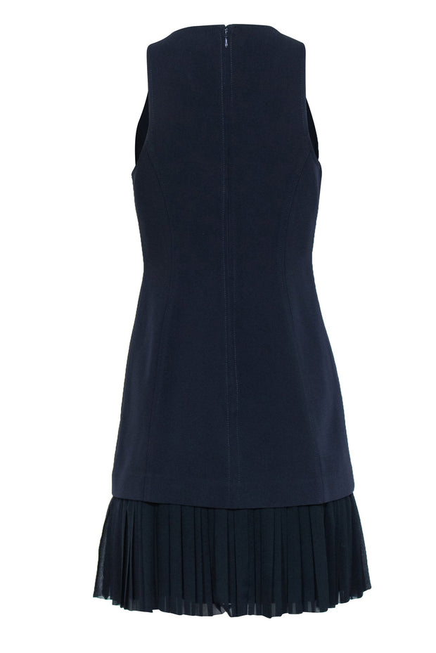 Current Boutique-Cinq a Sept - Navy Sheath Dress w/ Pleated Drop Hem Sz 4