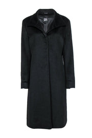 Current Boutique-Cinzia Rocca - Black Angora & Wool Longline Overcoat Sz 14