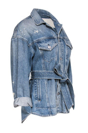 Current Boutique-Citizens of Humanity - Denim Blue Oversized Jacket w/ Tie Sz XS