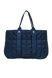 Current Boutique-Clare V. - Navy Quilted Puffer "Trapezienne" Tote