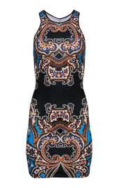 Current Boutique-Clover Canyon - Blue & Orange Paisley Print Sheath Dress Sz XS