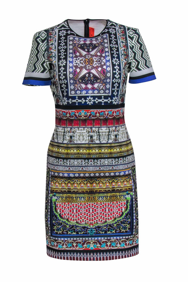 Current Boutique-Clover Canyon - Neoprene Digital Print Short Sleeve Midi Dress Sz L