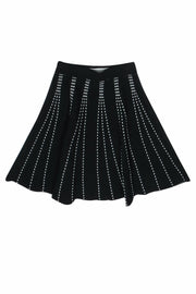 Current Boutique-Club Monaco - Black Knit Flare Skirt w/ White Dotted Design Sz XS