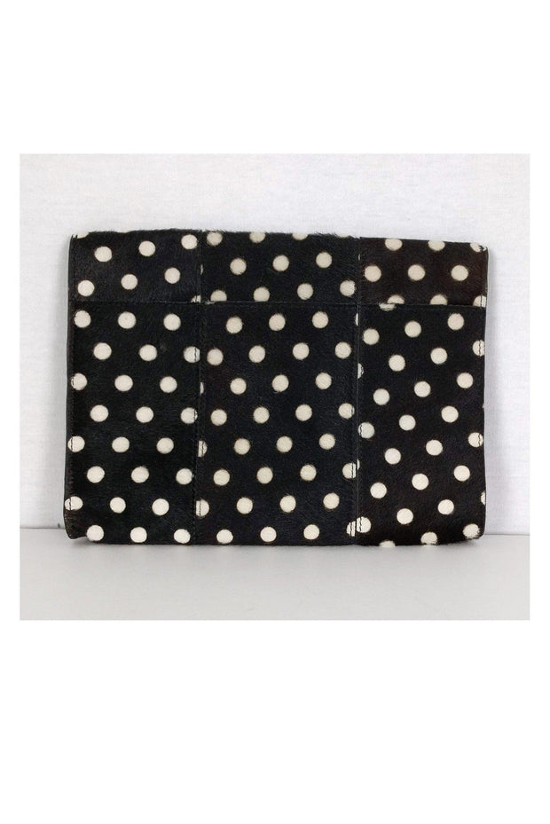 Current Boutique-Club Monaco - Black/Brown Calf Hair Dotted Clutch