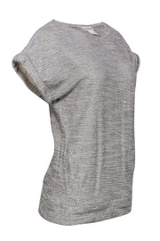 Current Boutique-Club Monaco - Grey Knit Short Sleeve Sweater Sz S