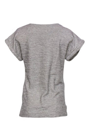 Current Boutique-Club Monaco - Grey Knit Short Sleeve Sweater Sz S