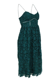 Current Boutique-Club Monaco - Hunter Green Floral Lace Sleeveless Midi Dress Sz 0