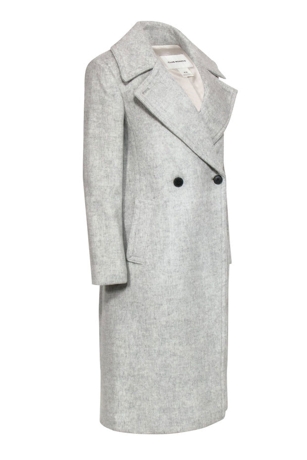 Current Boutique-Club Monaco - Light Grey Double Breasted Longline Wool "Daylina" Coat Sz M