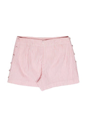 Current Boutique-Club Monaco - Light Pink & White Striped Shorts w/ Side Buttons Sz 6