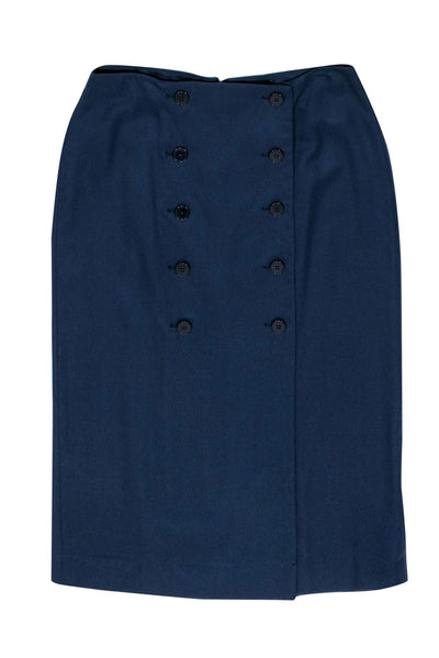 Current Boutique-Club Monaco - Navy Button-Front Midi Skirt Sz 12