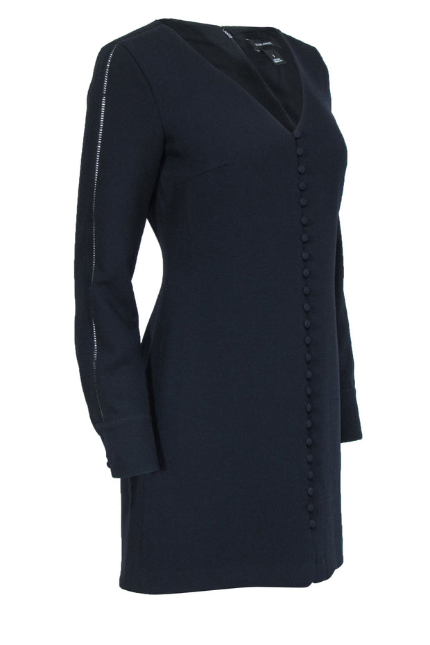 Current Boutique-Club Monaco - Navy Long Sleeve Button Front Dress Sz 0