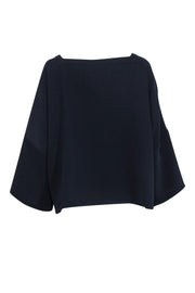 Current Boutique-Club Monaco - Navy Square Neckline Dolman Sleeve Top Sz M