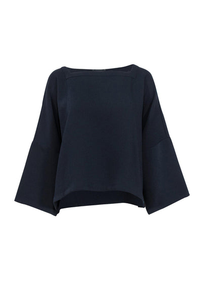 Current Boutique-Club Monaco - Navy Square Neckline Dolman Sleeve Top Sz M