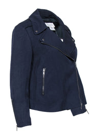 Current Boutique-Club Monaco - Navy Zip-Up "Ramona" Moto Jacket Sz M