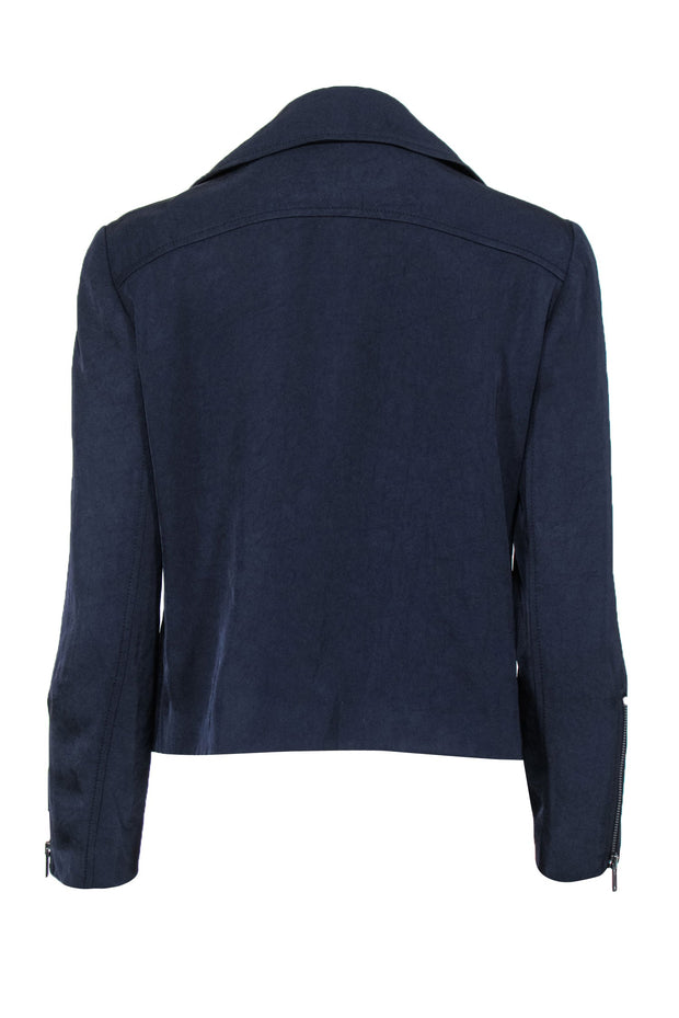 Current Boutique-Club Monaco - Navy Zip-Up "Ramona" Moto Jacket Sz M