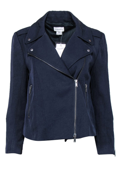 Current Boutique-Club Monaco - Navy Zip-Up "Ramona" Moto Jacket Sz M