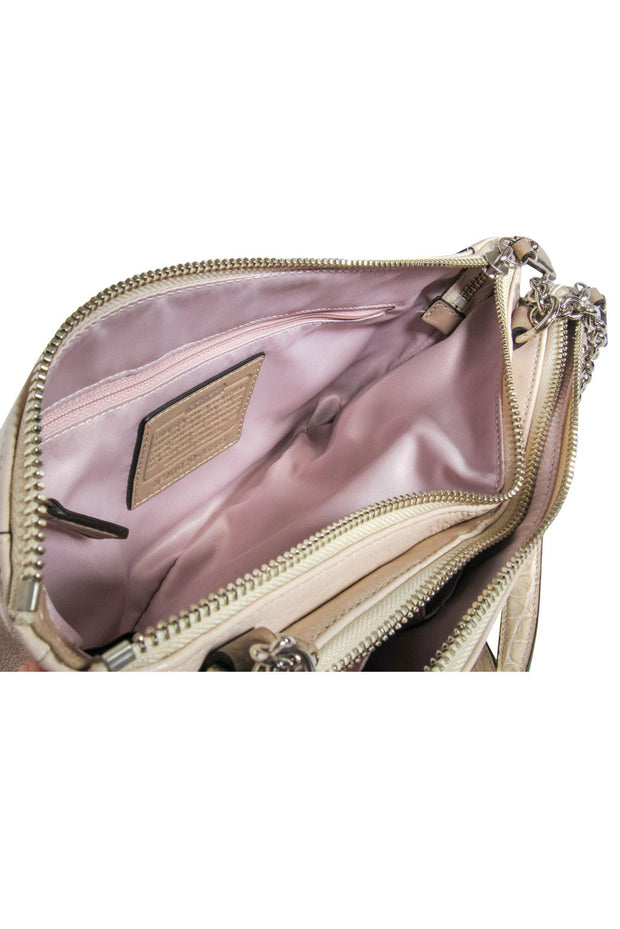 Current Boutique-Coach - Beige Leather Chain Strap "Willow" Shoulder Bag