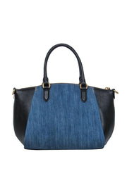 Current Boutique-Coach - Black Leather & Denim Convertible "Kelsey" Bag