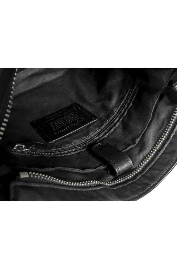 Current Boutique-Coach - Black Leather Logo Long Crossbody Bag