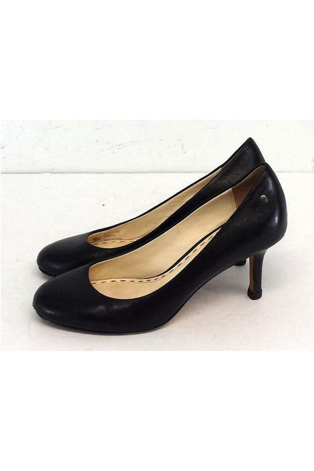 Current Boutique-Coach - Black Leather Round Toe Heels Sz 5.5