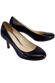 Current Boutique-Coach - Black Leather Round Toe Heels Sz 5.5