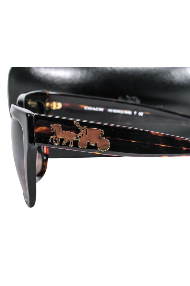 Current Boutique-Coach - Brown Marbled Square Frame Sunglasses