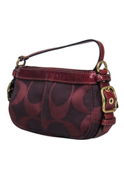 Current Boutique-Coach - Burgundy Logo Textile Wristlet