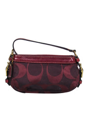 Current Boutique-Coach - Burgundy Logo Textile Wristlet