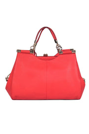 Current Boutique-Coach - Coral Textured Leather Satchel w/ Tassel