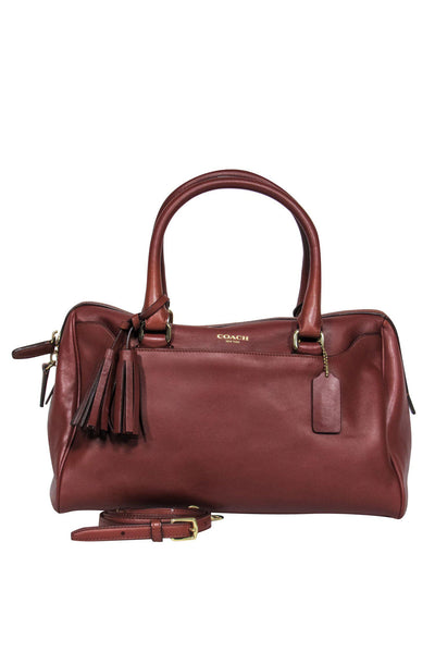 Current Boutique-Coach - Dark Brown Leather Satchel w/ Shoulder Strap