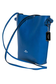 Current Boutique-Coach - Lapis Blue Leather Crossbody w/ Floral Appliques